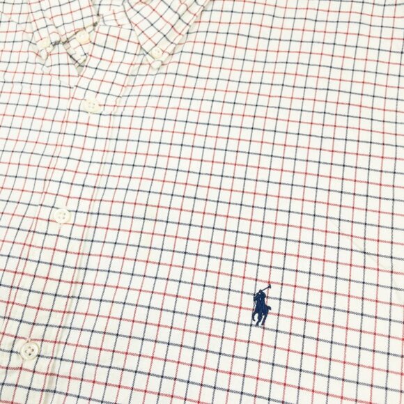 Polo Ralph Lauren 4XLT Tall Men's Shirt Button-Down White Graph Check Flannel - Picture 7 of 14